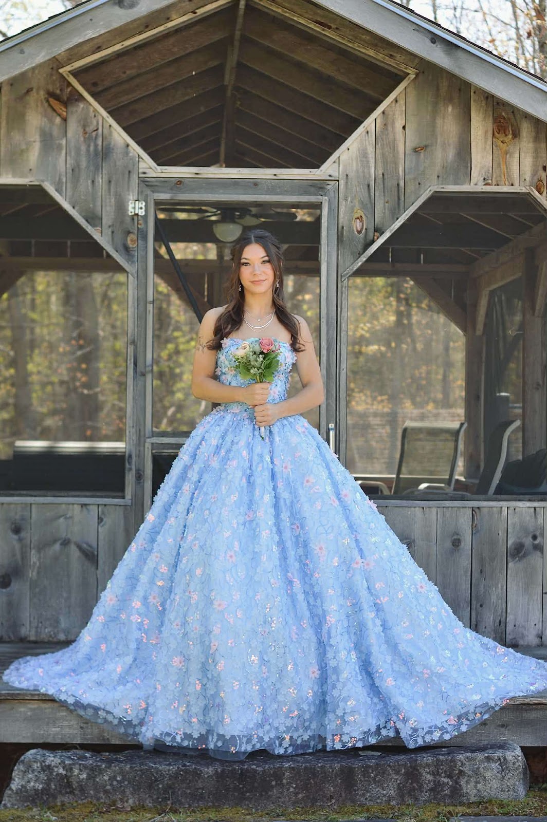 A soft blue formal ball gown from Lasting Impressions